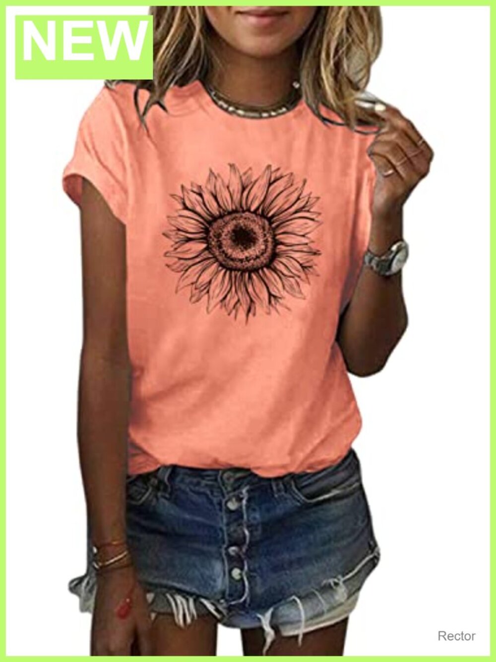 Cicy Bell Women's Short Sleeve Sunflower Graphic Tee Loose Fit Summer Casual